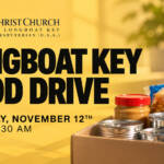Christ Church Longboat Key food drive announcement with donated groceries